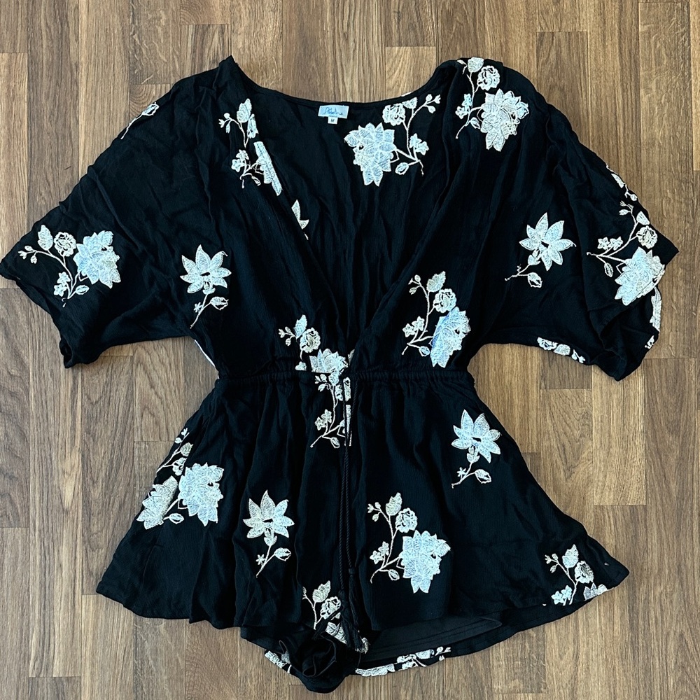 Black Floral Romper
